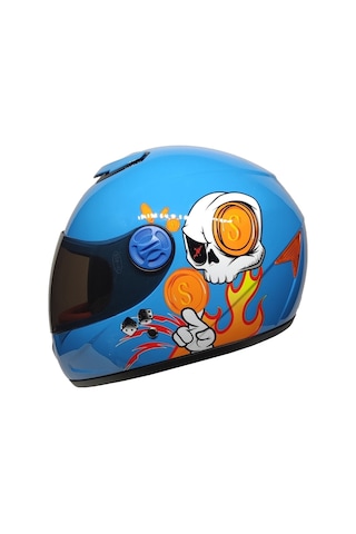 Mts Sy118 Çocuk Kaskı Skull Mavi