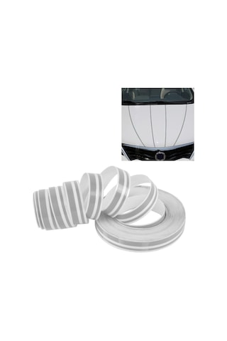 Cbtx 12MM 9.8M Kendinden Yapışkanlı Dekoratif Araç Şerit Bant Hattı Gümüş