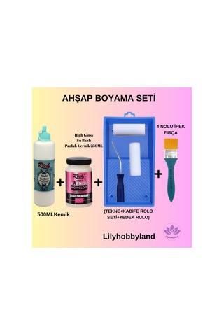 Ahşap Boyama Seti-kemik - 691404291 Diğer