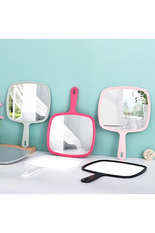 Asma Delikli Açık Mavi Büyük El Aynası Makyaj Aynası Diğer