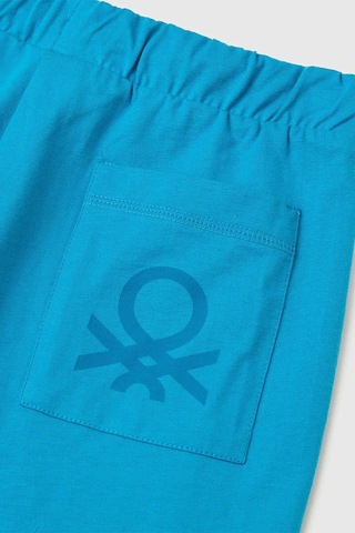 United Colors Of Benetton Erkek Çocuk Logo İşleme Detaylı Yan Cepli Bermuda Şort Mavi 6-14 Yaş-2816