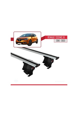 Renault Scenic Iv 2016-2023 Arası İle Uyumlu Ace-4 Ara Atkı Tavan Barı Gri