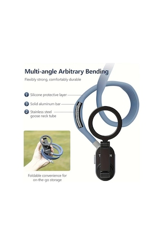 Xuweiwei Mavi 1 Adet Evrensel Silikon Manyetik Telefon Tutucu Boyun Askisi Spor Vlog Kamera Icin Mavi