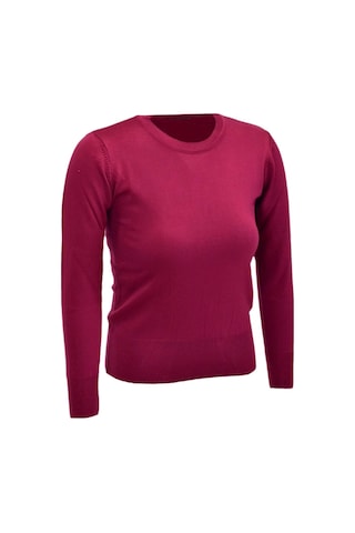 Kadın Sıfır Yaka Spor Kazak Bgl-st04085 Bordo