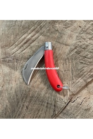 Dmr Çelik Eğik Model Mini Kamp Çakı Anahtarlık Kamp Çakı Mini Cep Kamp Çakısı El Yapımı 5cm Sarı Kırmızı