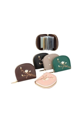 Trendooze Linjinxu Gri Nakış Yarı Daire Kapasiteli Kart Yuvası Kimlik Çoklu Tutucu Diğer