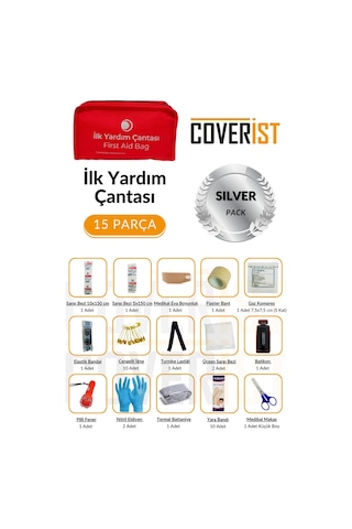Trafik Ve İlk Yardım Seti - Muayene Uyumlu 1 Kg Araç Yangın Tüpü - 2 Adet Reflektör - Silver Pack