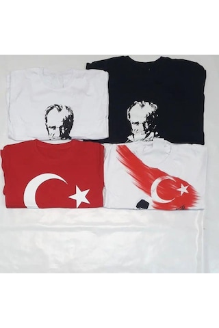 MODAVALS 23 NİSAN 19 MAYIS 29 EKİM 10 KASIM OKUL GÖSTERİ UNISEX ÇOCUK AY YILDIZ BASKILI UZUN KOL BADİ - KIRMIZI