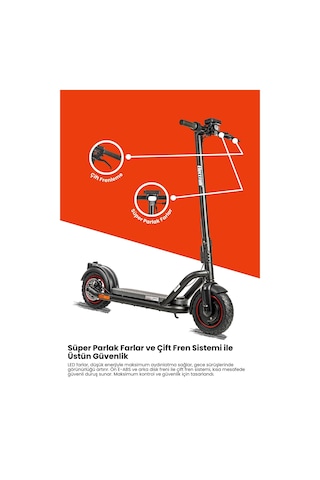 Electroll N65 Elektrikli Scooter Yenilikçi Teknoloji, Güvenli S Siyah