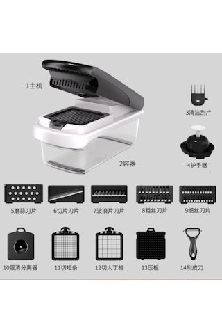Maoyaya Çoklu Rende, Paslanmaz Çelik, Soyma Bıçağı Beyaz-siyah Beyaz - Siyah