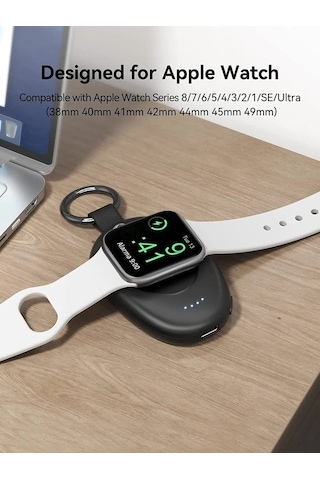 Novahub Newdery 1400 Mah Taşınabilir Kablosuz Şarj Cihazı İos Uyumlu iOs Watch Uyumlu Black Usa Siyah Siyah