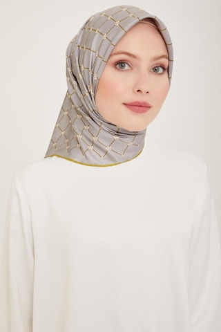 Belli Twill İpek Eşarp - 4006-50 Gri Sarı - Gri Sarı