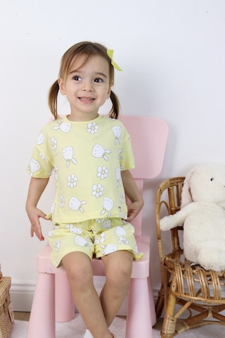 Harika Kids Kız Çocuk Tavşan-çiçek Baskılı Şortlu İkili Takım 001