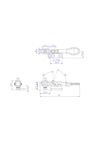 Goodhand Gh-201-l Yatay Geçiş Kelepçesi 27 Kg Kapasiteli Sol El