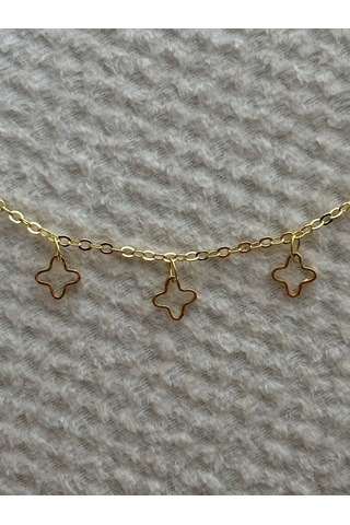Yonca Charmlı Gold Halhal Çok Renkli