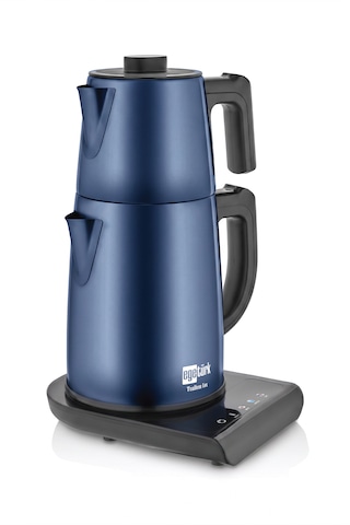 Egetürk TeaDem Vox Konuşan Dokunmatik Çay Makinesi Mama Suyu Hazırlama 1850W 1.7L Kettle 1.2L Demlik Mavi