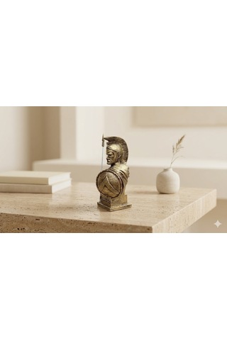 Leonidas Büstü 15 Cm Sparta Kralı Dekoratif Mitolojik Heykel, Tarihi Masaüstü Biblo