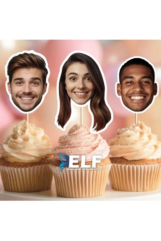 Fotoğraflı Doğum Günü Cupcake Pasta Süsü 10 Adet 0