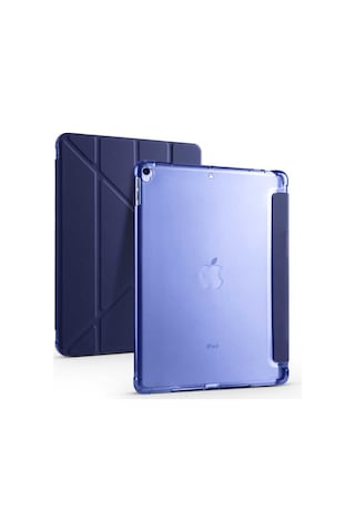 Apple Uyumlu iPad 10.5 Inc 7. Nesil Kılıf Kalemlikli Premium Standlı Katlanabilir Kılıf Trifolding Kılıf