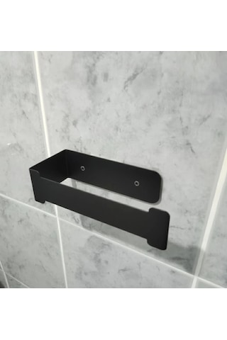 Lazer Kendinden Yapışkanlı Wc Kağıtlık Mat Siyah Mat Siyah