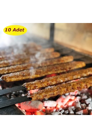 10 Adet Profosyonel Silme Demir Adana Kıyma Kebap Şişi Şiş Seti