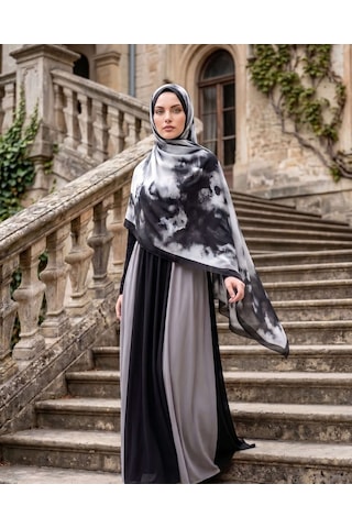 Moda Nuda Batik Desenli Pamuk Soft Şal Siyah Batik - Mira İpek