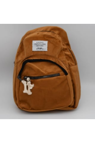 Kadın Kadife Hardal Sırt Çantası Bordo