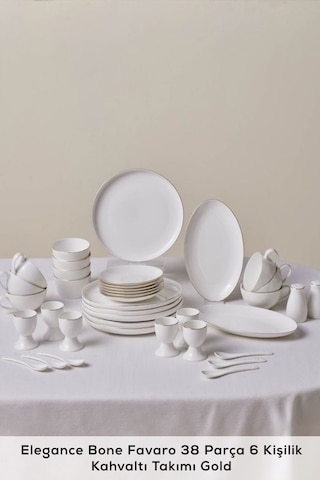 Karaca  Elegance Bone Favaro 38 Parça 6 Kişilik Kahvaltı Takımı Gold