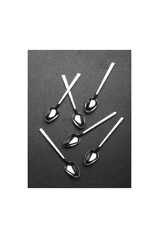 6 Adet Çay Kaşığı 11 Cm Paslanmaz Çelik Kahve Kaşıkları Dondurma Tatlı İçme Karıştırma Bal Gümüş Gümüş
