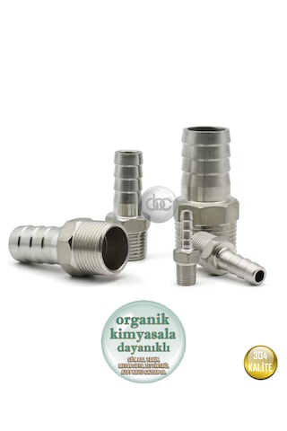 Paslanmaz Hortum Rekoru - 4inç Rekor + Kelepçe Set - Krom Çelik Hortum Ucu - 304 Kalite 4''