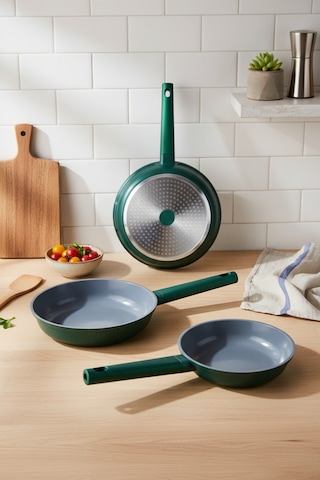Bernardo Chef Döküm 3 Parça Tava Seti Yeşil Yeşil
