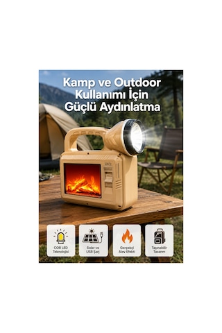 Alev Efektli Güneş Enerjili Lamba Su Geçirmez Renk Renk