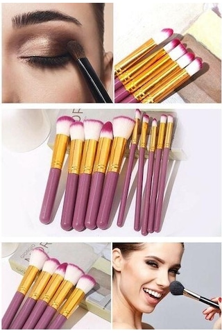 Fontenay Profesyonel Makyaj Fırça Seti Mor 10'lu