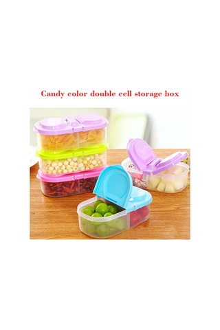 Kosona Yeşil Mutfak Depolama Kutusu, Çift Bölmeli Kapaklı, Sağlıklı Gıda Saklama, Multifonksiyonel Plastik Kapaklı Kavanoz Diğer