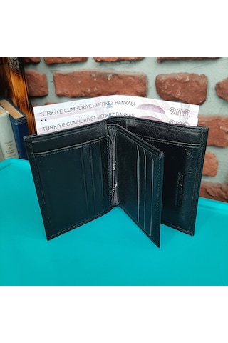 Gvnbag Hakiki Deri Erkek Dikey Siyah Cüzdan Gvn-0123