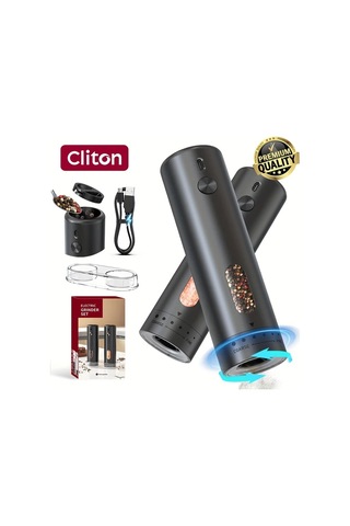 Honeybeeshop Şarj Edilebilir Elektrikli Biber Değirmeni Mavi 2 Adet Değirmen Depolama Taban 110ml Otomatik Biberlik Beyaz Led Işık Tek Elle Kullanım Mavi - 2 Adet Değirmen + Depolama Taban