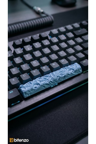 Custom Tasarım Mekanik Klavye Spacebar Keycap - 6.25u Uyumlu Özel Dokulu Boşluk Tuşu - Pastel Mavi