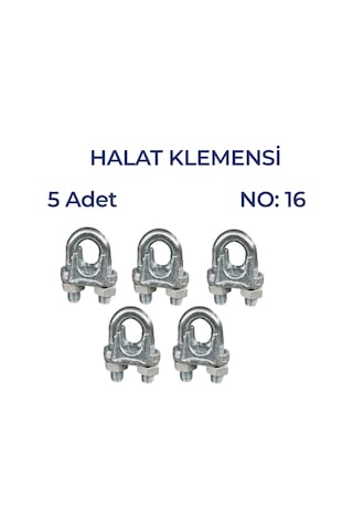 Çelik Halat Klemensi No:16 Güçlü Halat Bağlantı Ve Sabitleme Parçası 5 Adet
