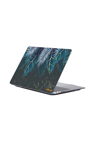 Macbook Pro 16" A2485 Desenli Koruyucu Laptop Kılıfı Palmiye Yaprakları