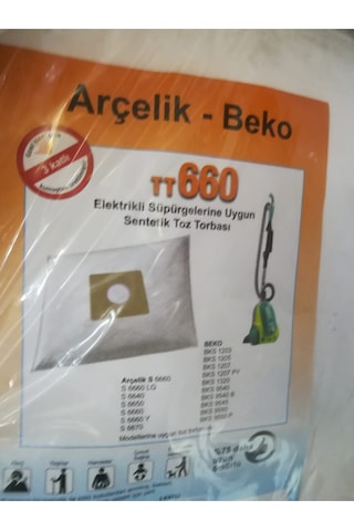 Arçelik Uyumlu S6660-s-6640-s6650-s6660-s-6660y-s6670 5li Bez Torba