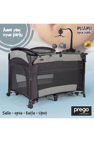 Miami Anne Yanı Oyun Parkı Bej + Yatak Dahil - Bircancocuk