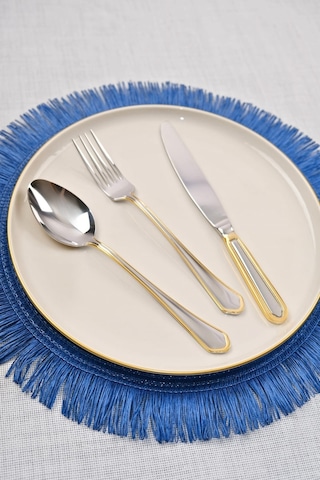 Lugga Mira Gold Yemek Çatal Kaşık Bıçak Takımı 6 Kişilik 18 Parça