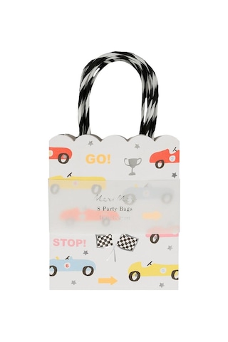 Meri Meri - Race Car Party Bags - Yarış Arabaları Parti Çantaları - 8'li Tüm Yaşlar