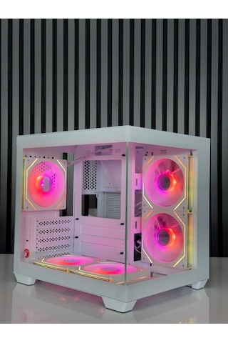 Zoko Tron Beyaz 5x12cm Argb Fanlı M.atx Gaming Akvaryum Kasa