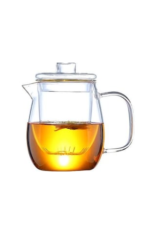 Isıya Dayanıklı Cam Demlik Çay Pot Kung Fu Çay Seti Puer Su Isıtıcısı Kahve Cam Makinesi Uygun Ofis Çay Setleri 500ml Çaydanlıklar Altın - Buz Mavisi