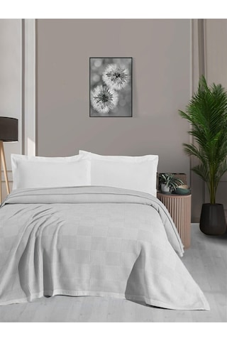 Mulberry Waflle Desenli Pike Battaniye %100 Pamuk Kalın İplik Yumuşak Çift Kişilik 220 x 240 Beyaz
