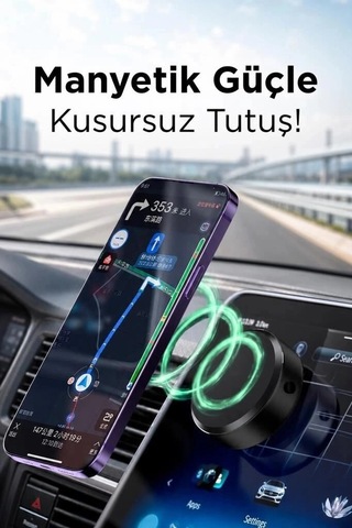 Premium Torima Telefon Tutucu X8q Siyah Oto Aksesuarı Manyetik Stant Ofis Gereci