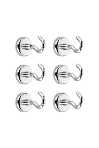 Manyetik Kancalar, Manyetik Kanca, Güçlü Mıknatıs Nodyme 5,5 Kg Çekme Kuvveti 6'lı Paket Zhuoxuan