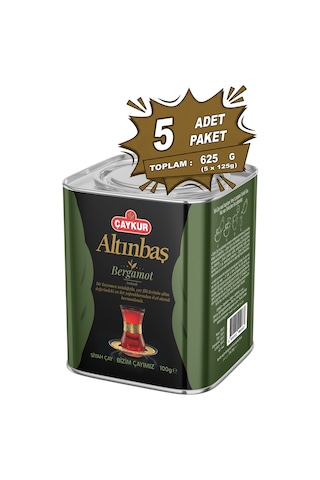 Altınbaş Çayı Teneke Kutu Bergamotlu 100 Gr. Beşli Paket