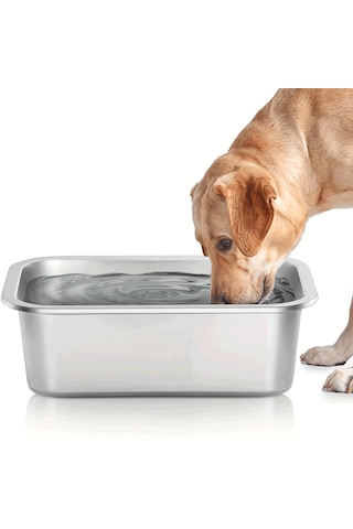 Ecronicword Büyük Paslanmaz Çelik Mama Kabı Büyük Köpek 3790 ML